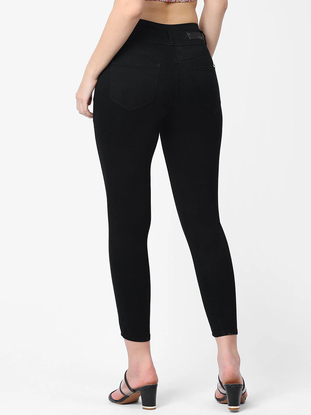 Women Black High-Rise Skinny Jeans - Image 3