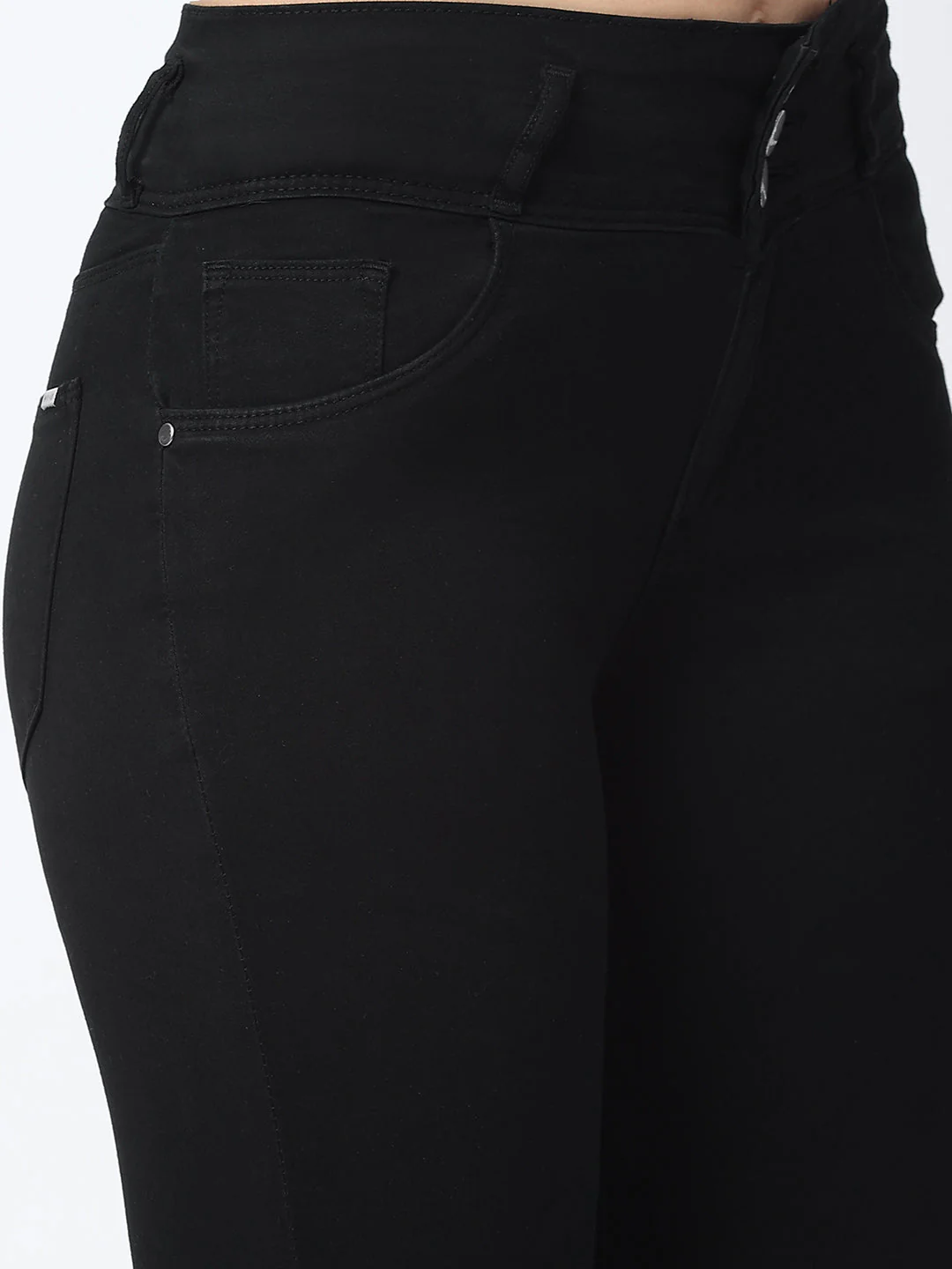 Women Black High-Rise Skinny Jeans - Image 4