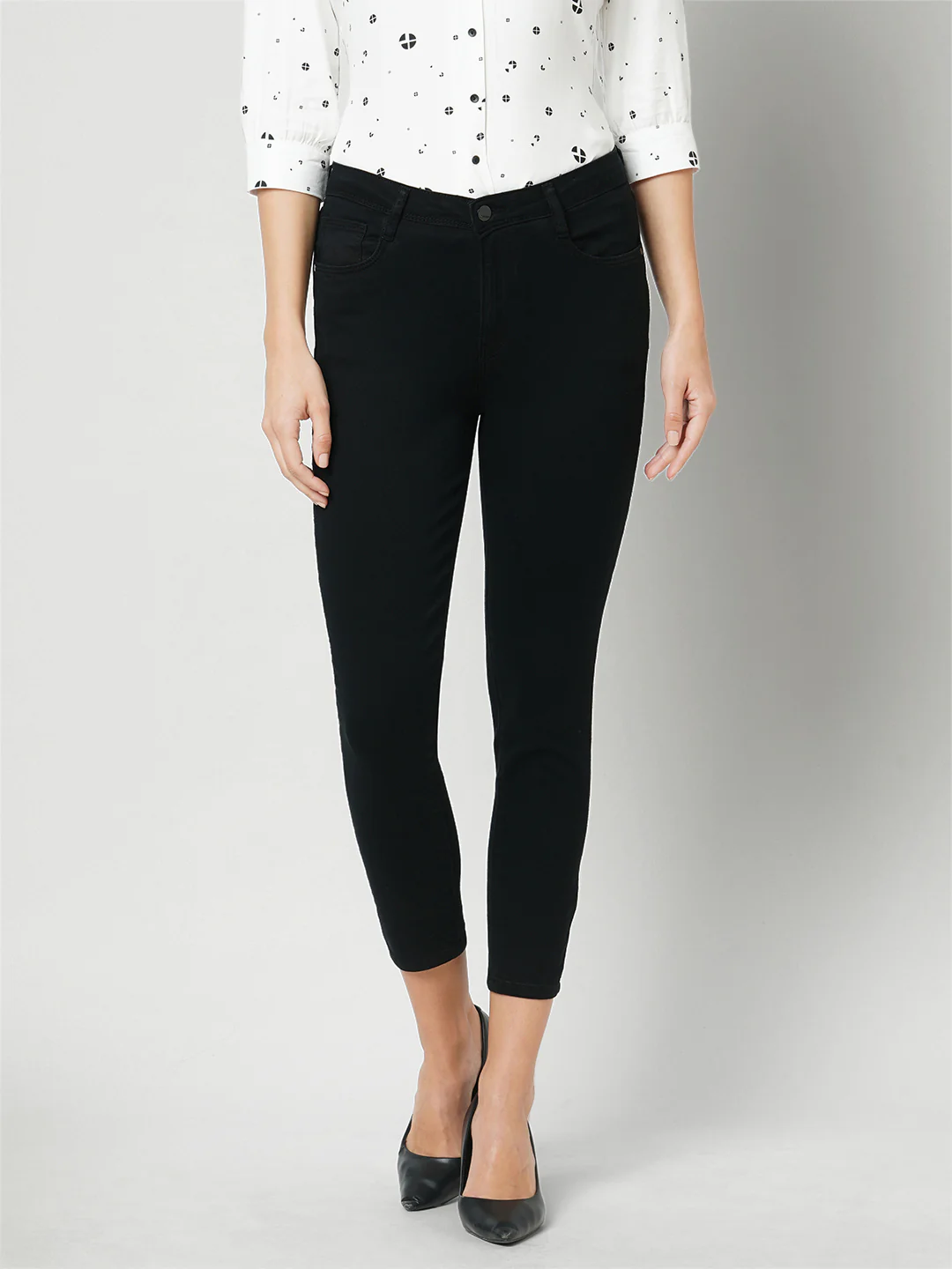 Women Black High-Rise Skinny Jeans
