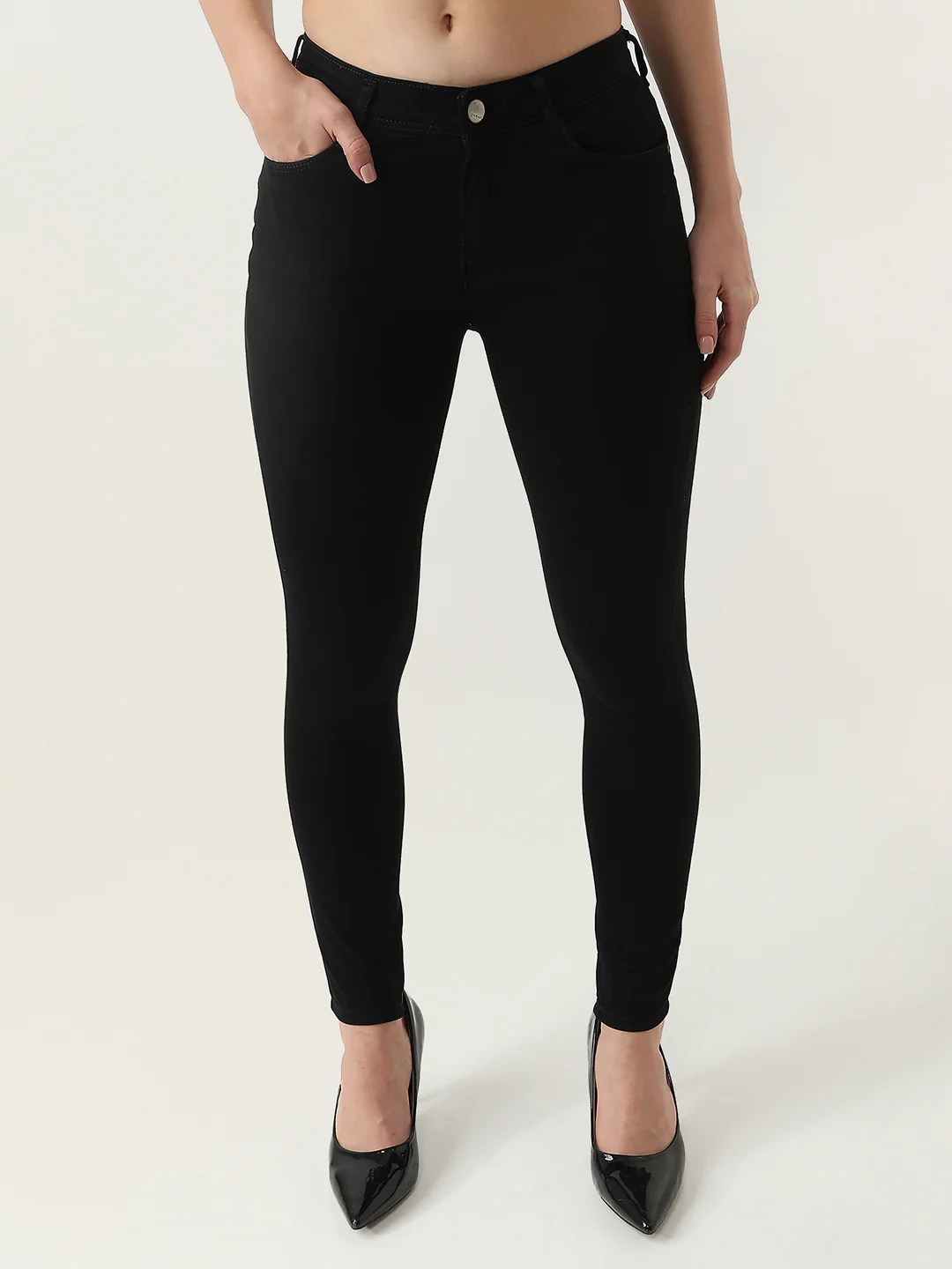 Women Black High-Rise Skinny Jeans - Image 2