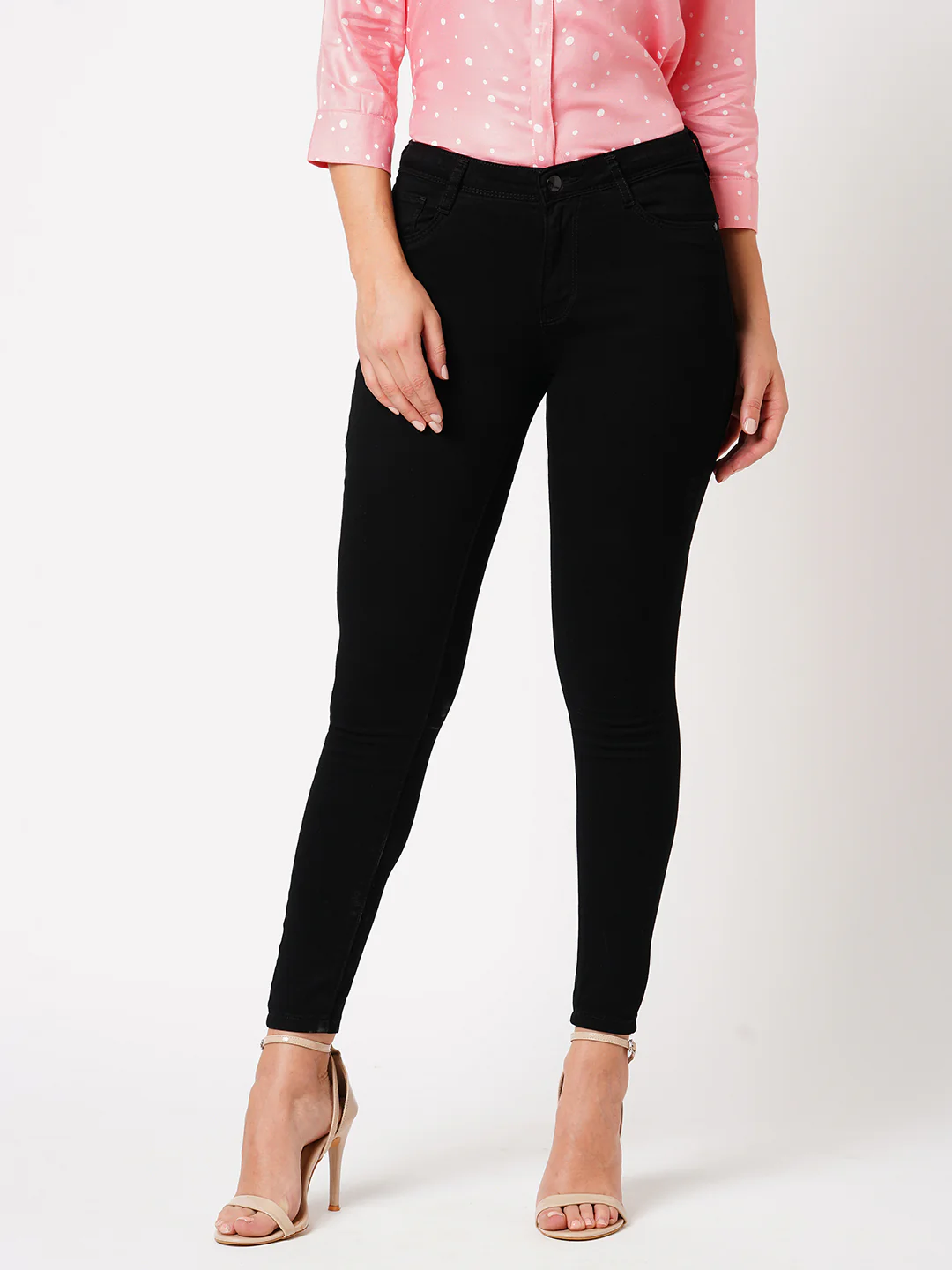 Women Black High-Rise Skinny Jeans - Image 2