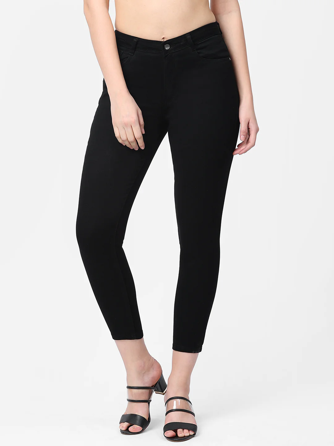Women Black High-Rise Skinny Jeans - Image 2
