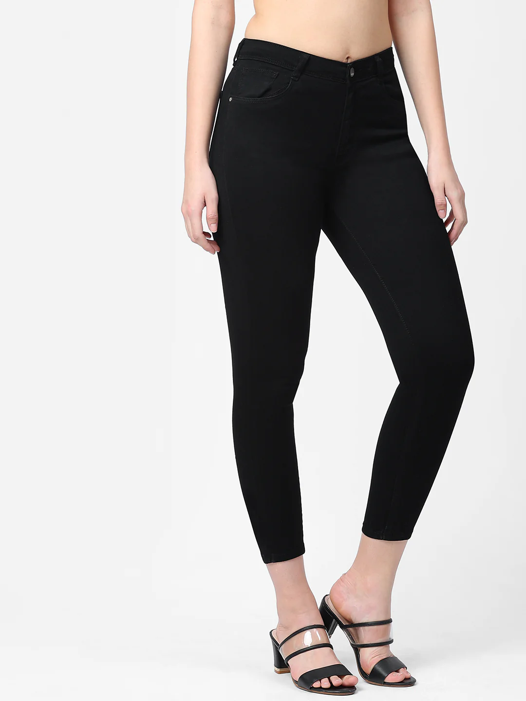 Women Black High-Rise Skinny Jeans - Image 5