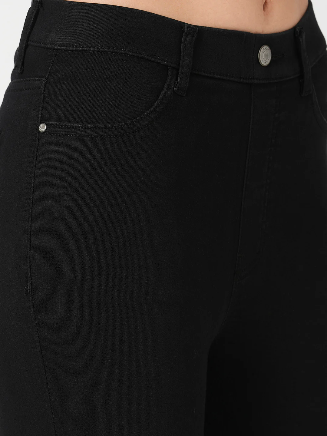 Women Black High-Rise Skinny Jeggings - Image 4