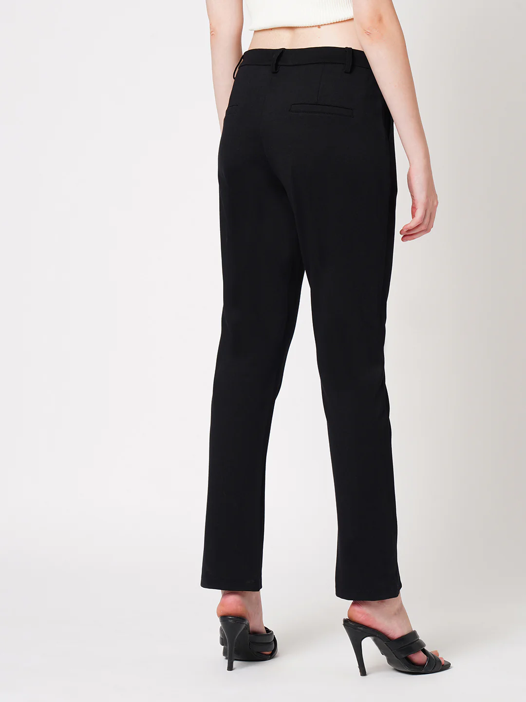 Women Black High-Rise Skinny Treggings - Image 3