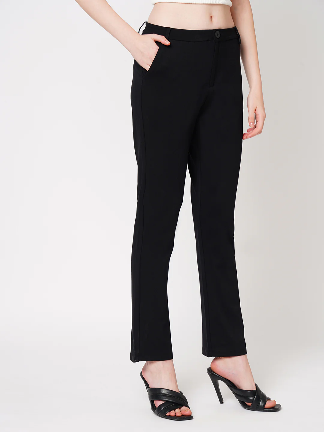 Women Black High-Rise Skinny Treggings - Image 5