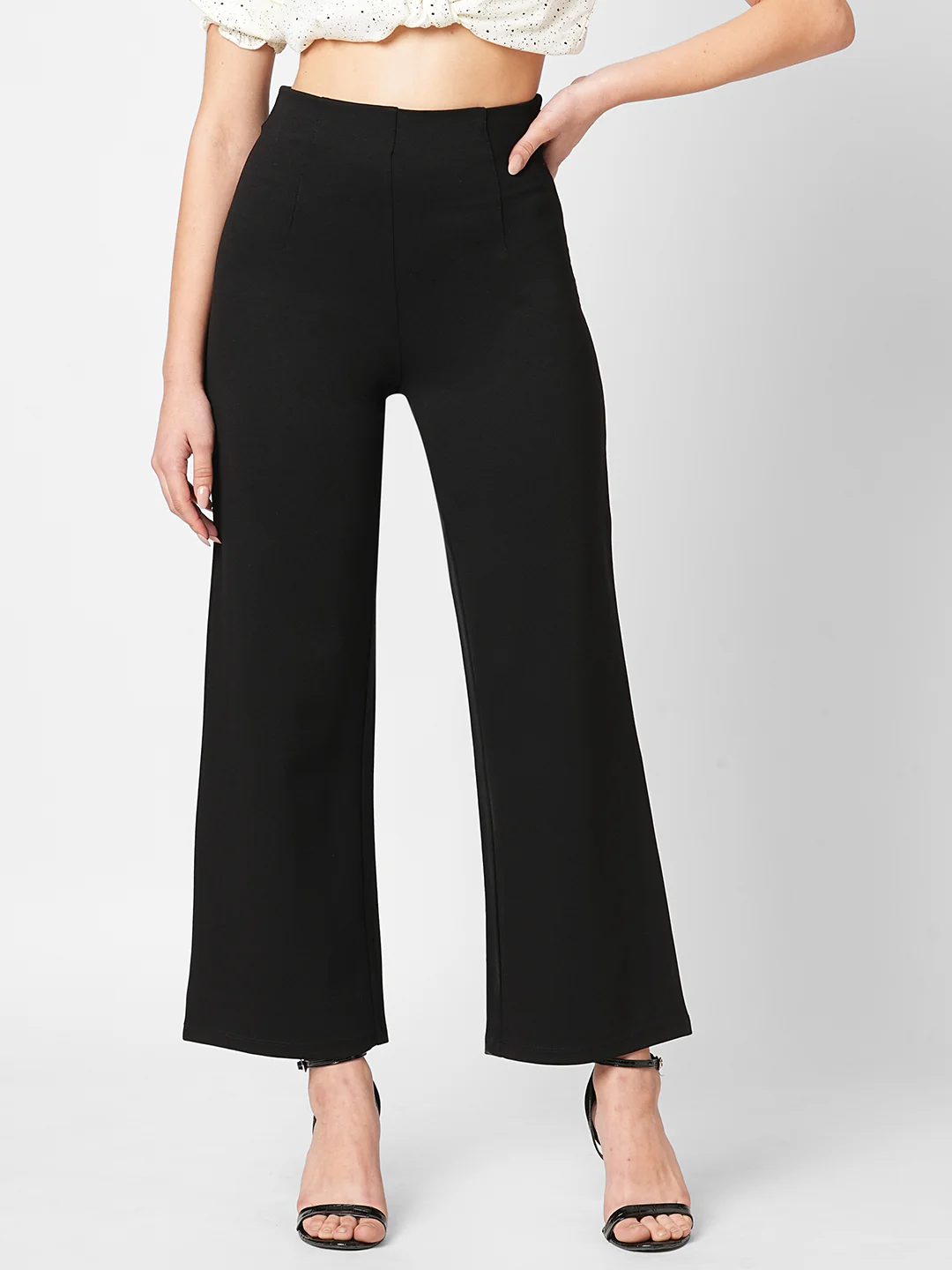 Women Black High-Rise Skinny Treggings - Image 2