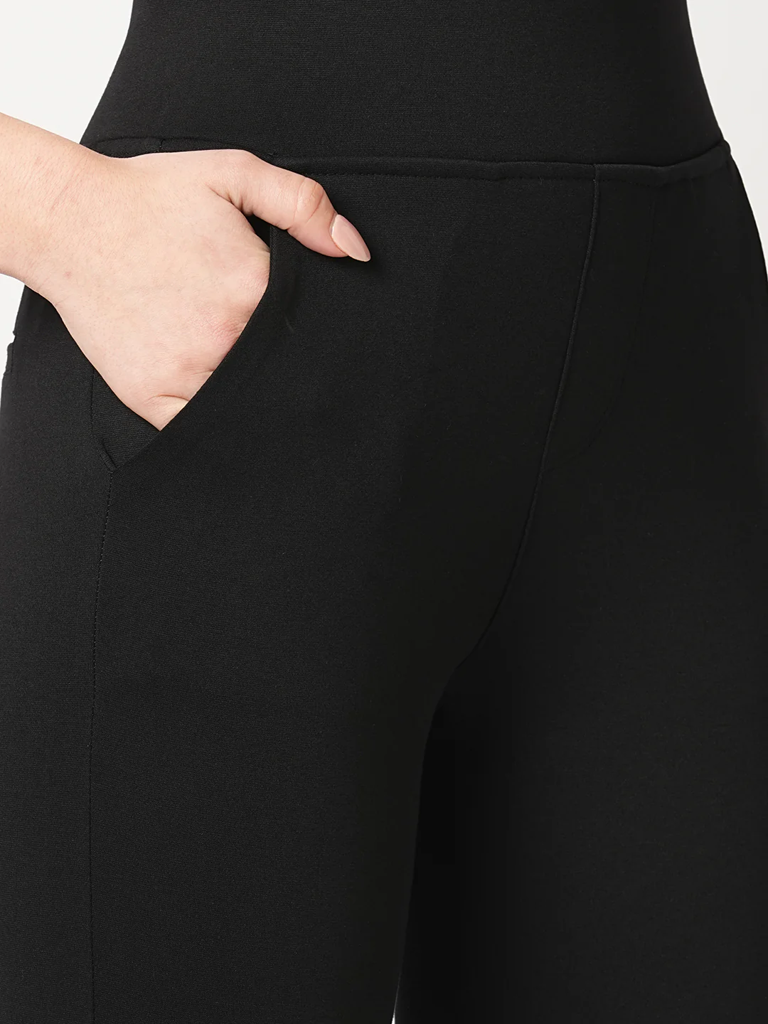 Women Black High-Rise Skinny Treggings - Image 5