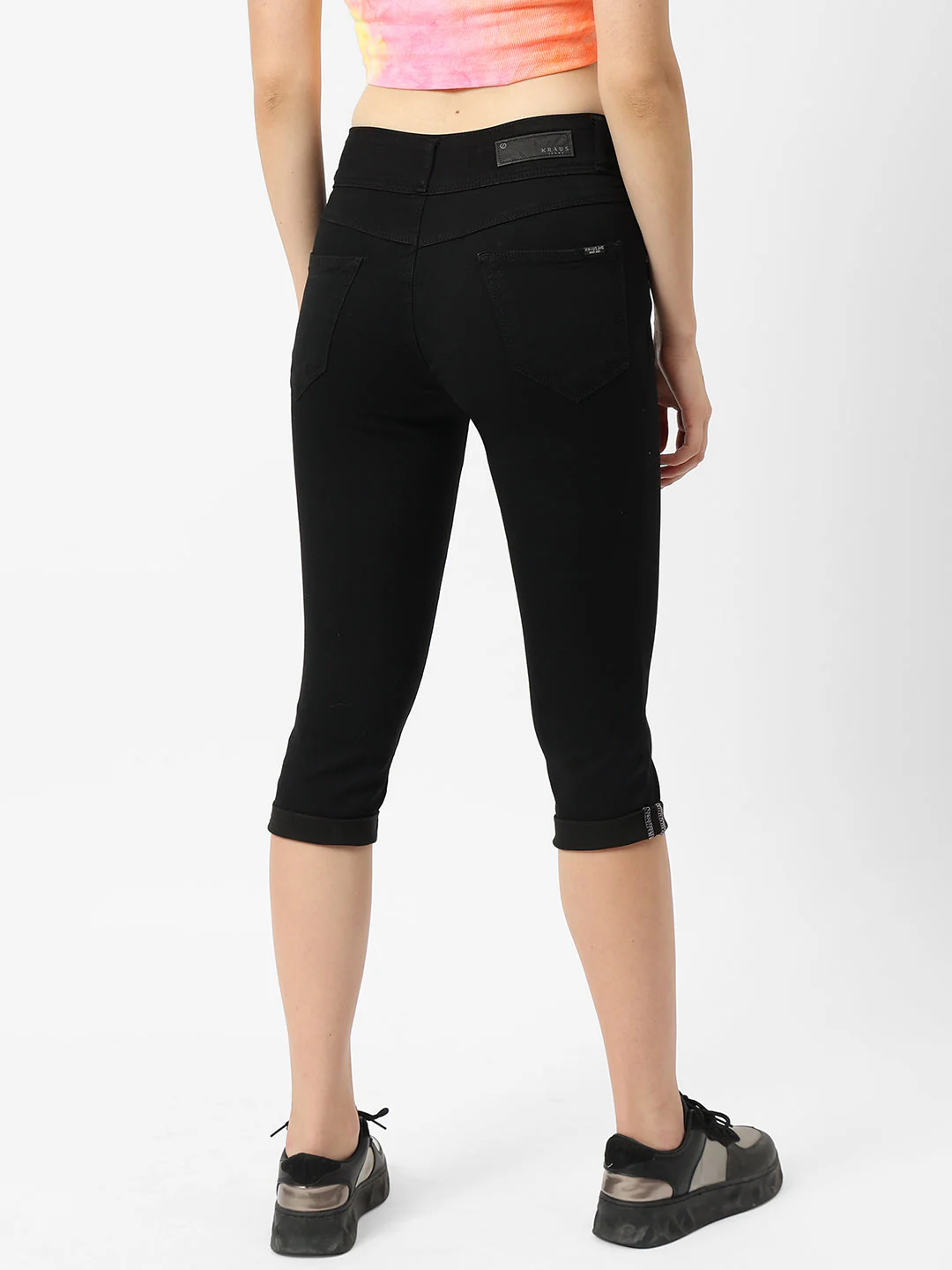 Women Black High-Rise Skinny Treggings - Image 3