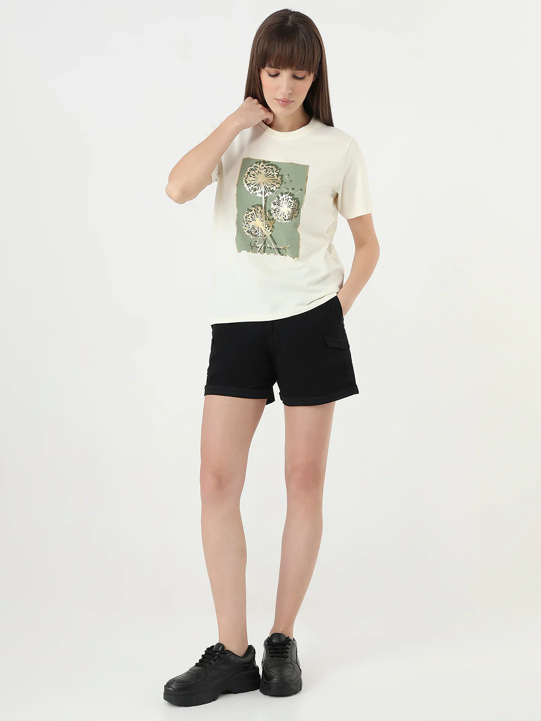 Women Black High-Rise Slim Shorts - Image 6