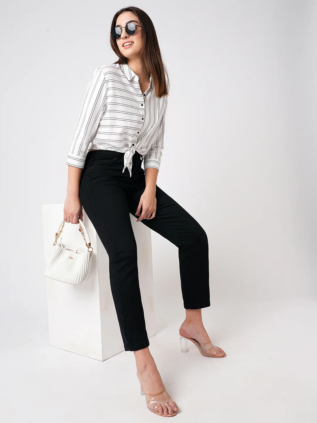 Women Black High-Rise Slim Straight Fit Jeans