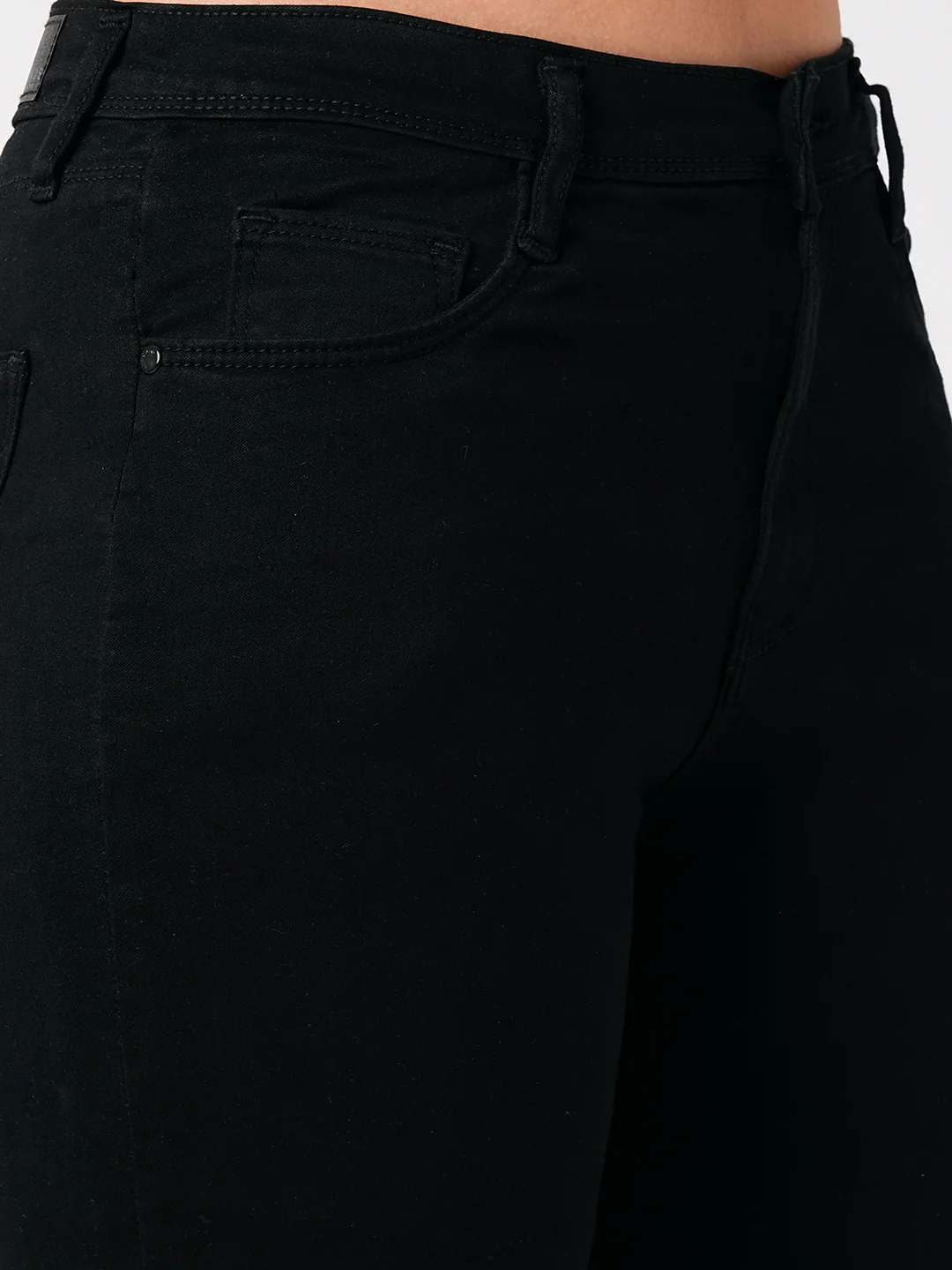 Women Black High-Rise Slim Straight Fit Jeans - Image 5