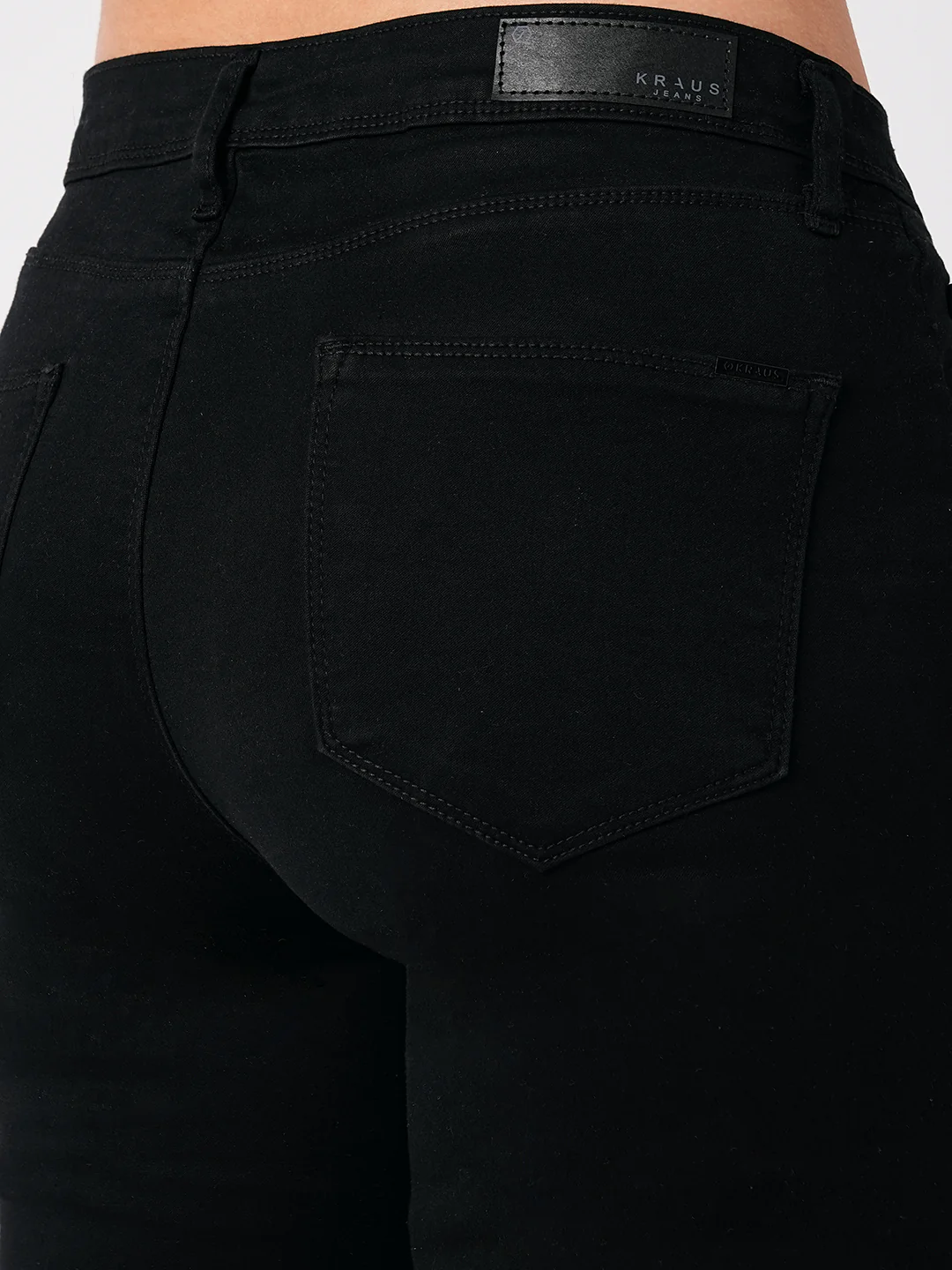 Women Black High-Rise Slim Straight Fit Jeans - Image 7