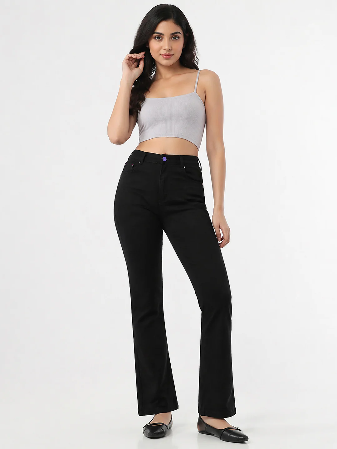 Women Black High-Rise Slim Straight Fit Jeans