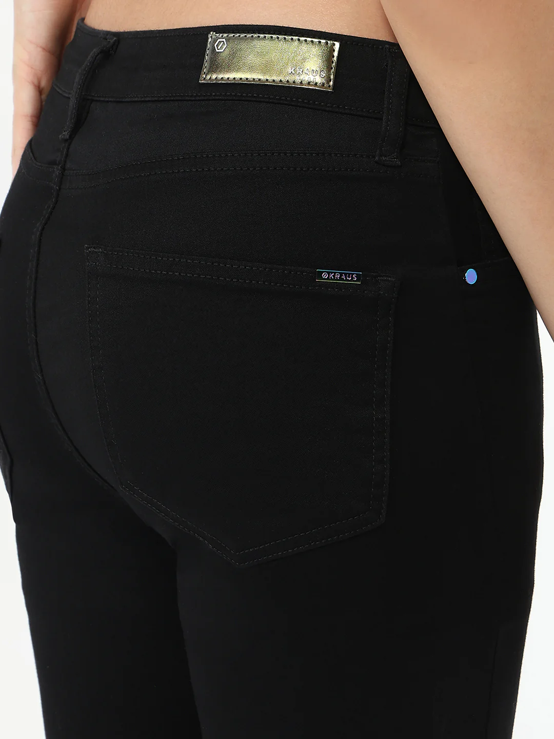 Women Black High-Rise Slim Straight Fit Jeans - Image 6