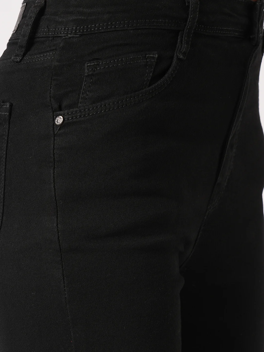 Women Black High-Rise Slim Straight Fit Jeans - Image 5