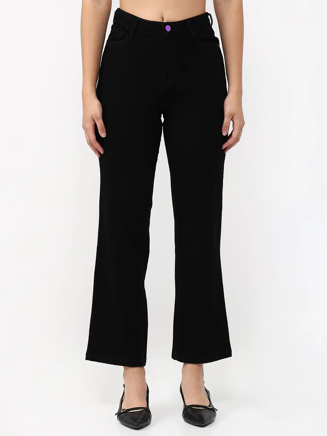 Women Black High-Rise Straight Jeans - Image 2