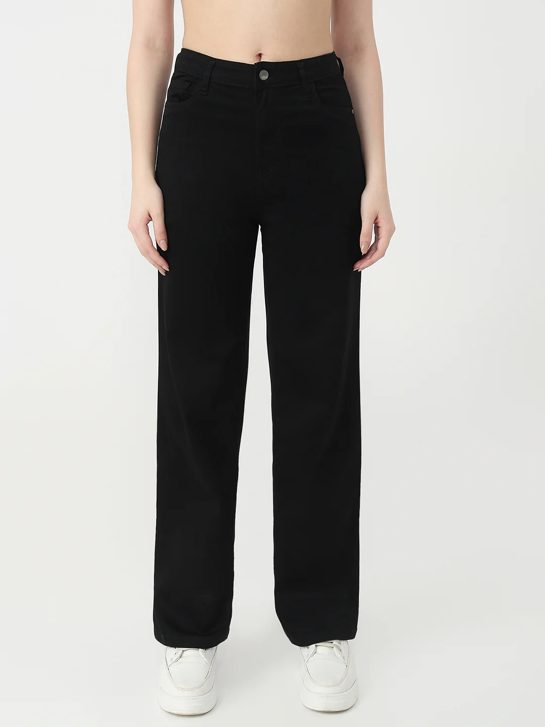 Women Black High-Rise Straight Jeans - Image 2