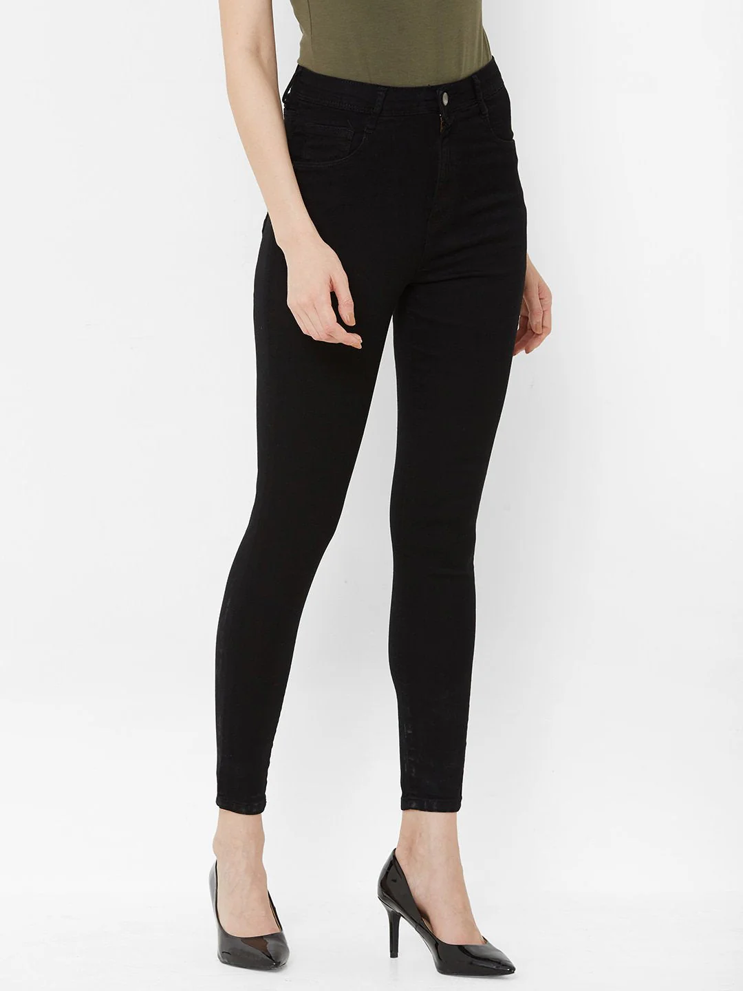 Women Black High-Rise Super Skinny Jeans - Image 5