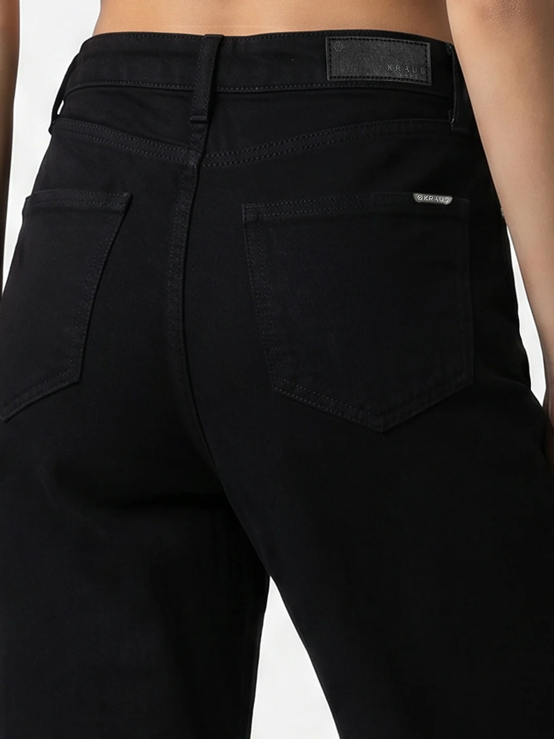 Women Black High-Rise Super Wide Leg Jeans - Image 5