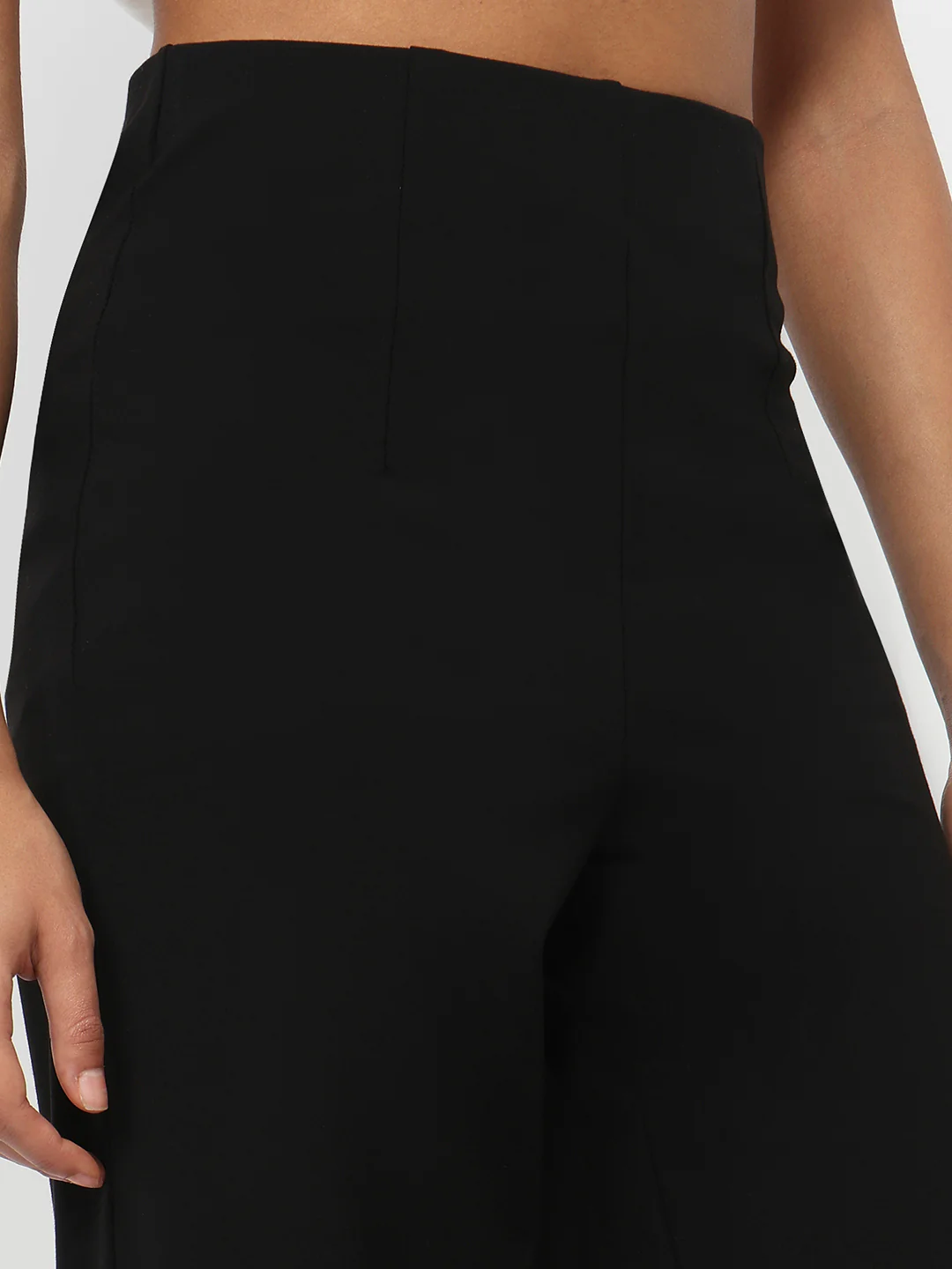 Women Black High-Rise Super Wide Leg Treggings - Image 5