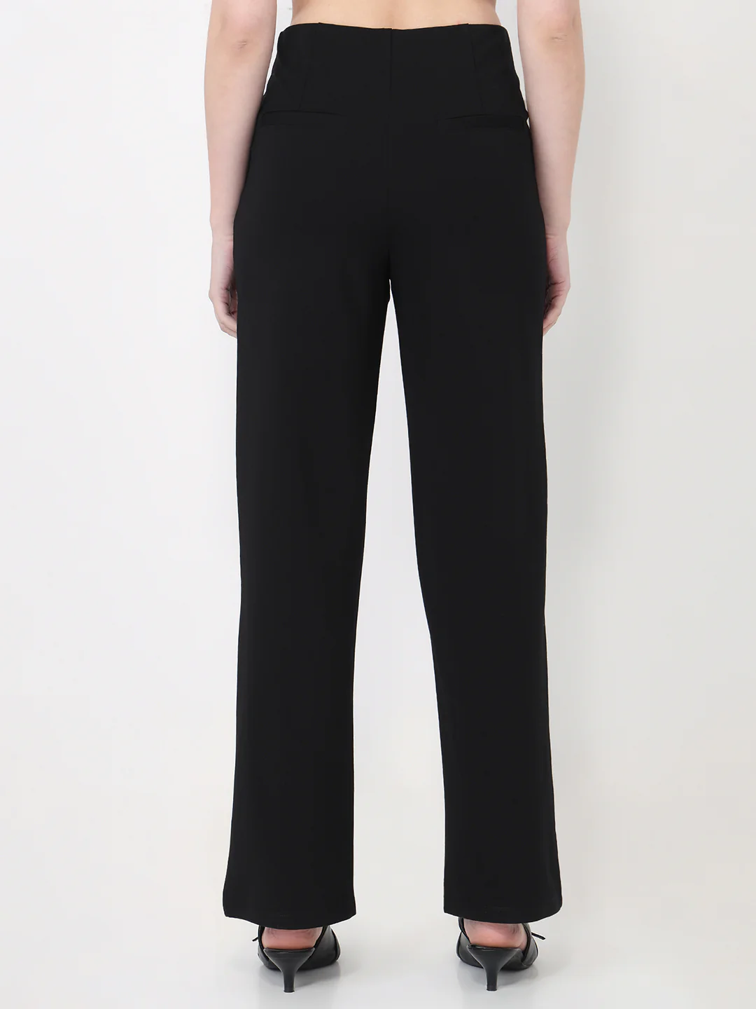 Women Black High-Rise Treggings - Image 3