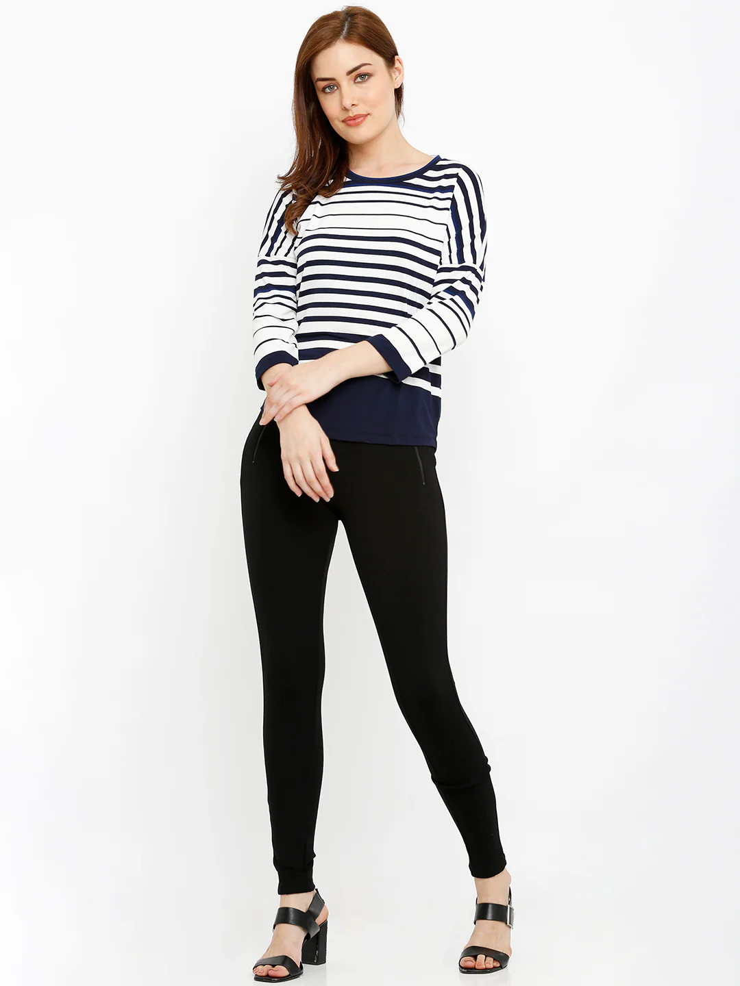 Women Black High-Rise Treggings