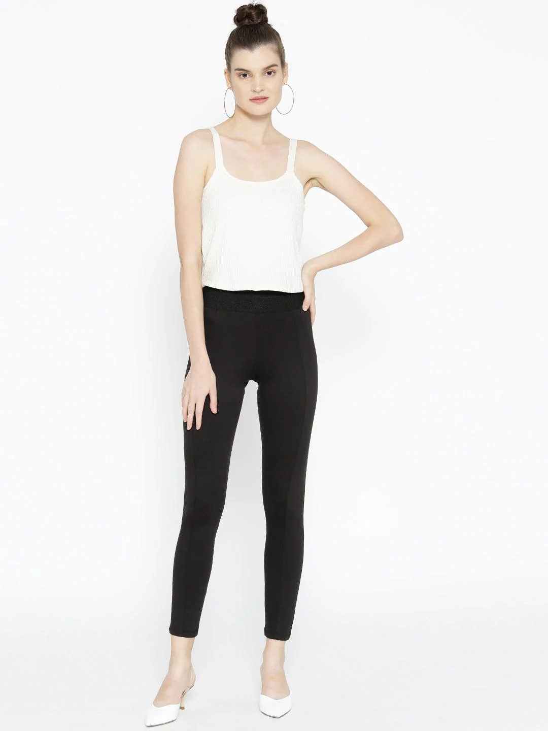 Women Black High-Rise Treggings