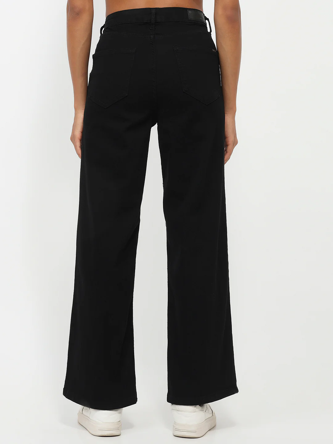 Women Black High-Rise Wide Leg Jeans - Image 3