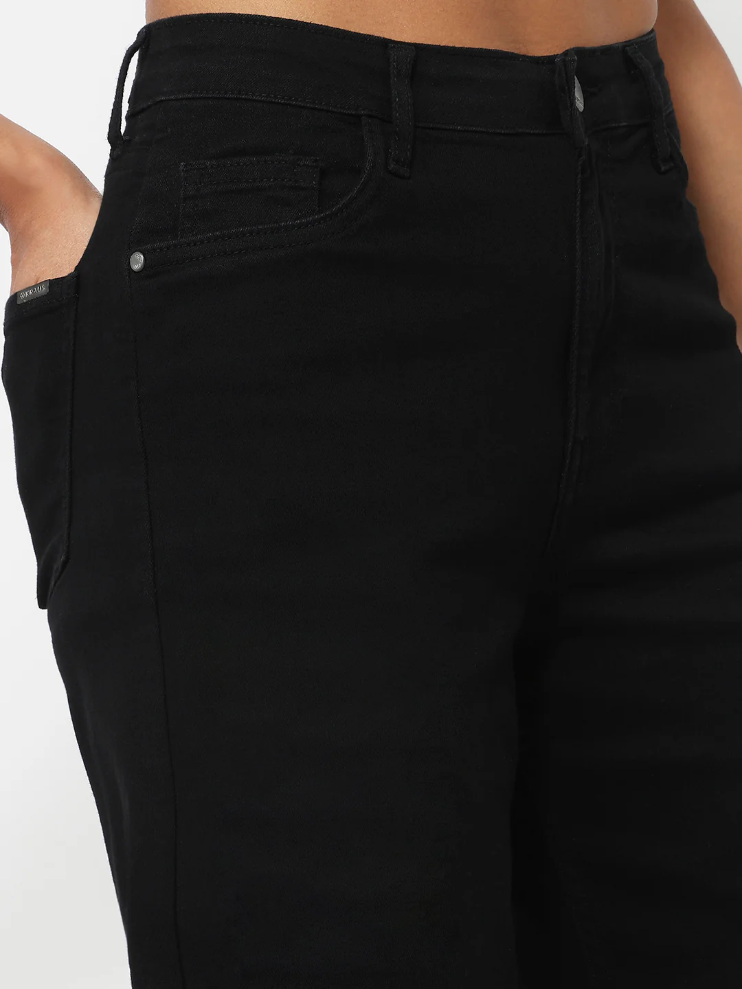 Women Black High-Rise Wide Leg Jeans - Image 5