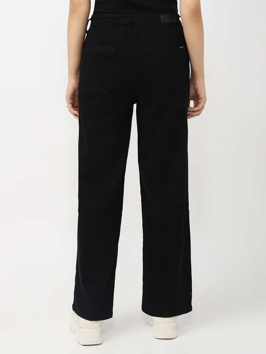 Women Black High-Rise Wide Leg Jeans - Image 3
