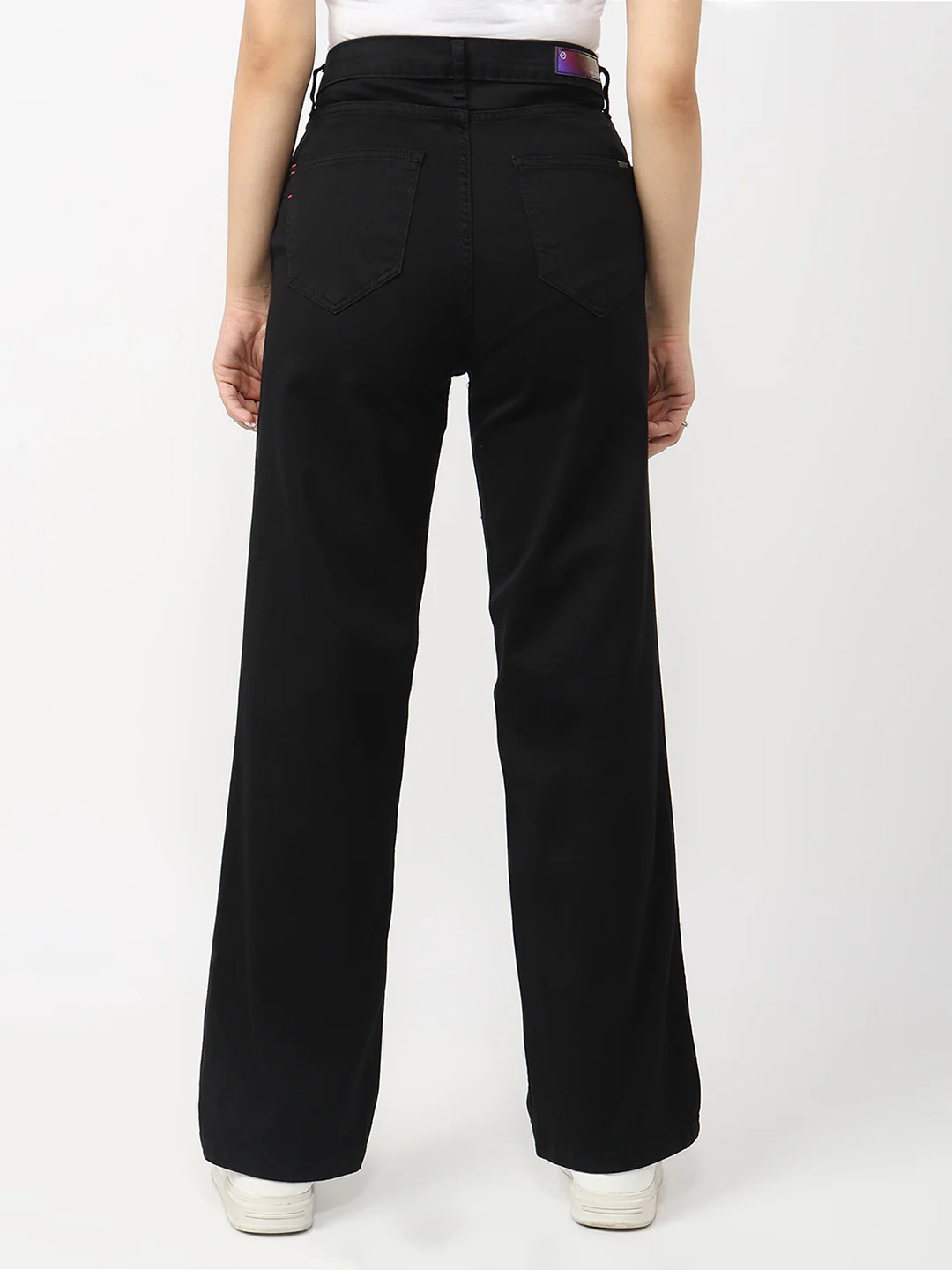 Women Black High-Rise Wide Leg Jeans - Image 3