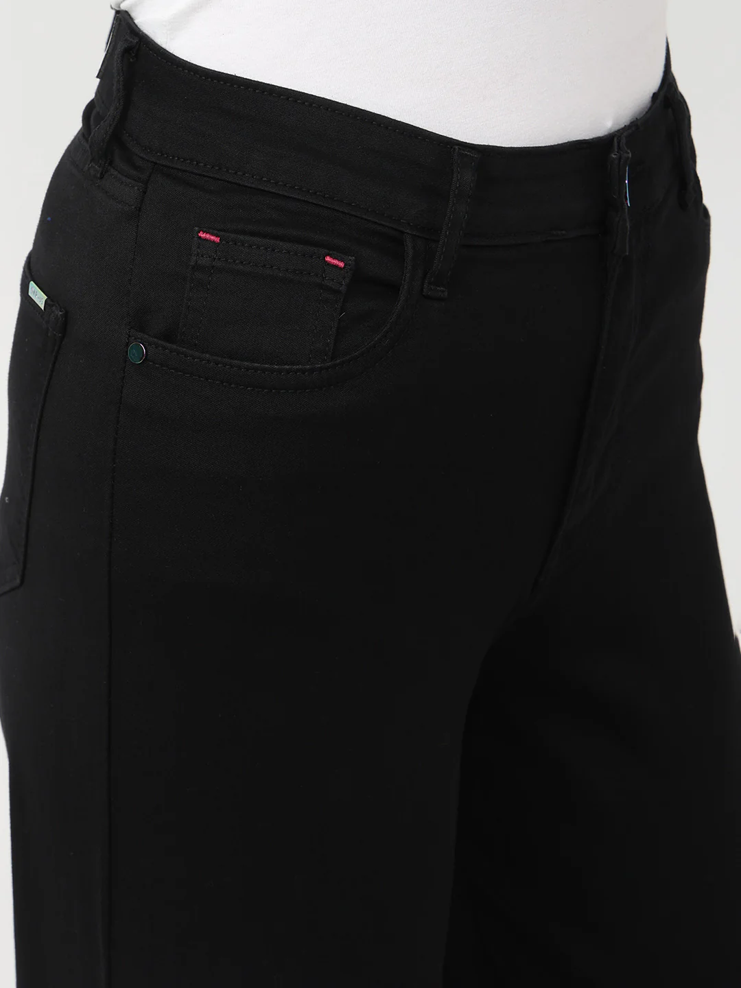 Women Black High-Rise Wide Leg Jeans - Image 5