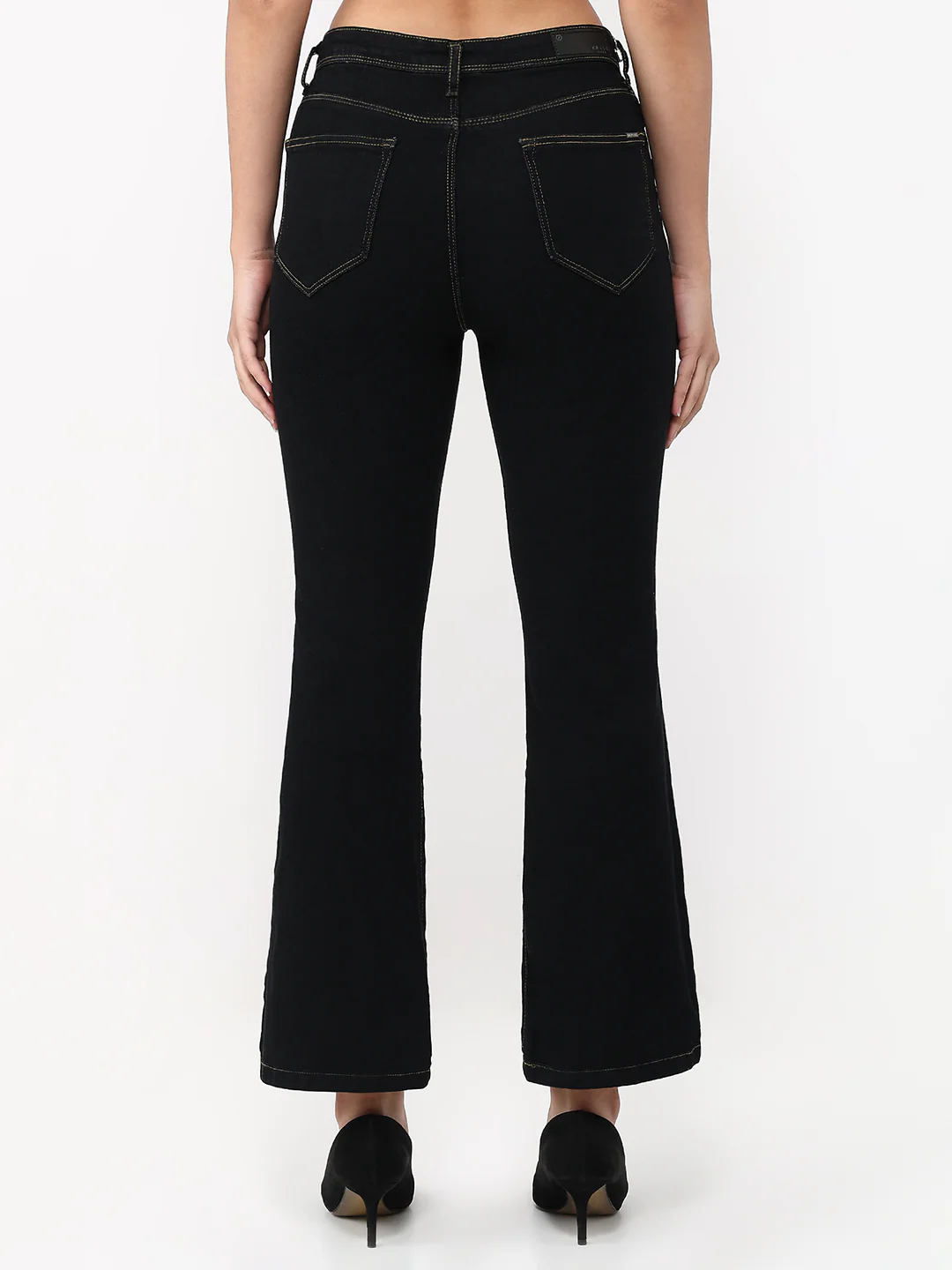 Women Black High-Rise Wide Leg Jeans - Image 3