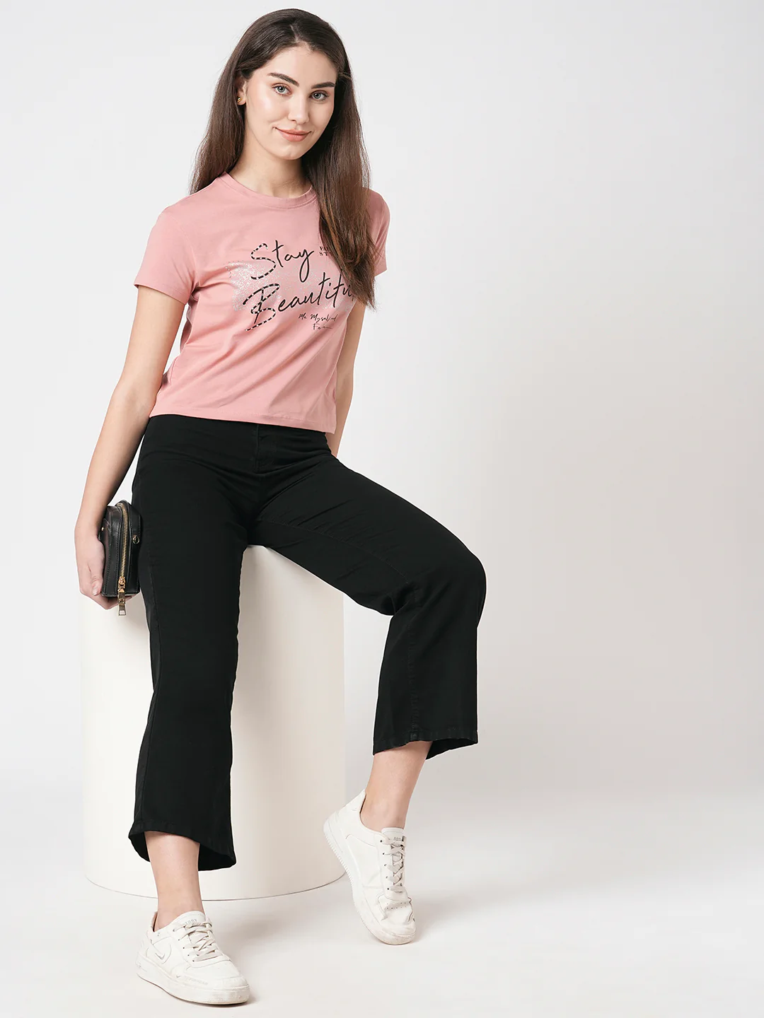 Women Black High-Rise Wide Leg Jeans - Image 4