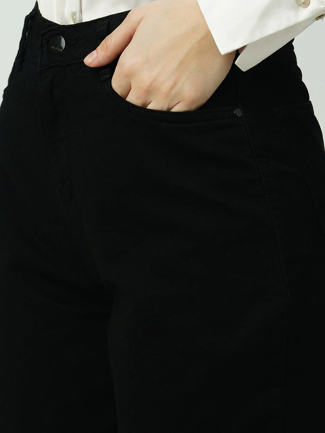Women Black High-Rise Wide Leg Jeans - Image 5