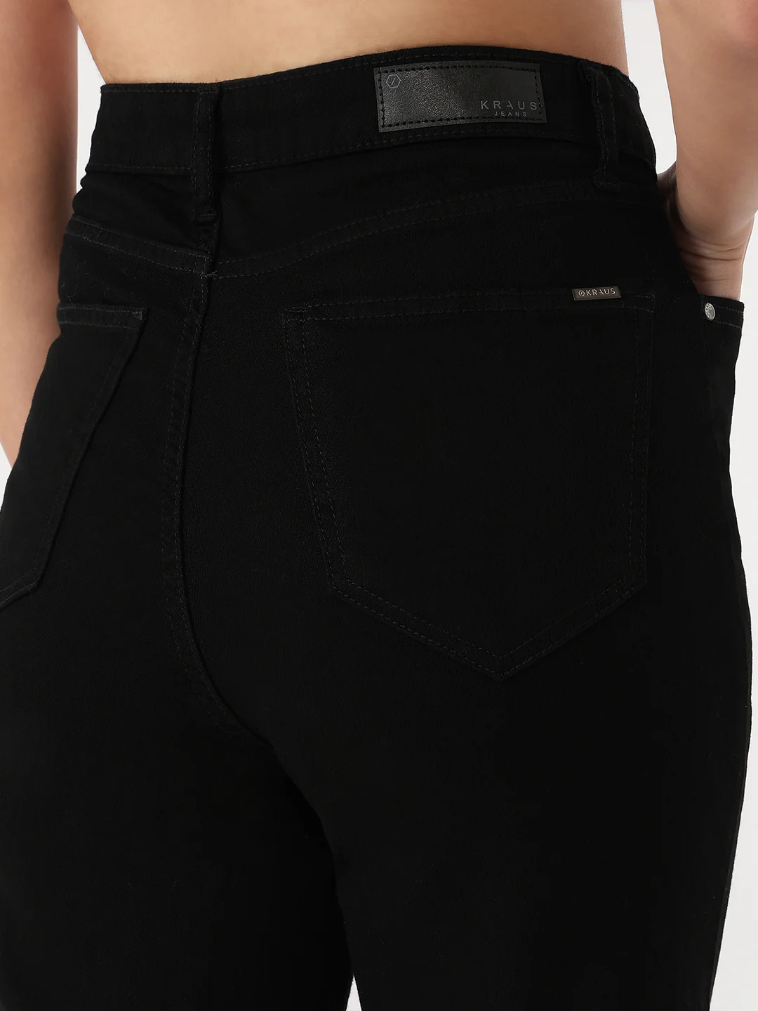 Women Black High-Rise Wide Leg Jeans - Image 6