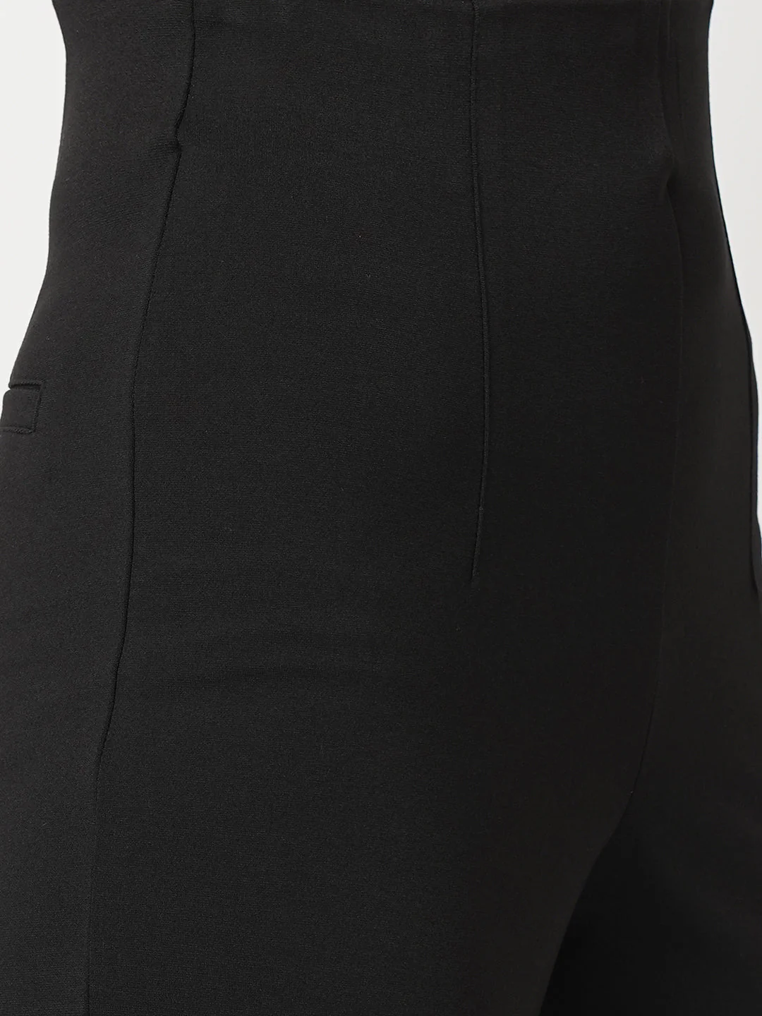 Women Black High-Rise Wide Leg Treggings - Image 5