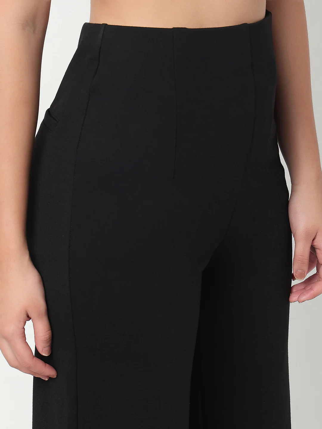 Women Black High-Rise Wide Leg Treggings - Image 6