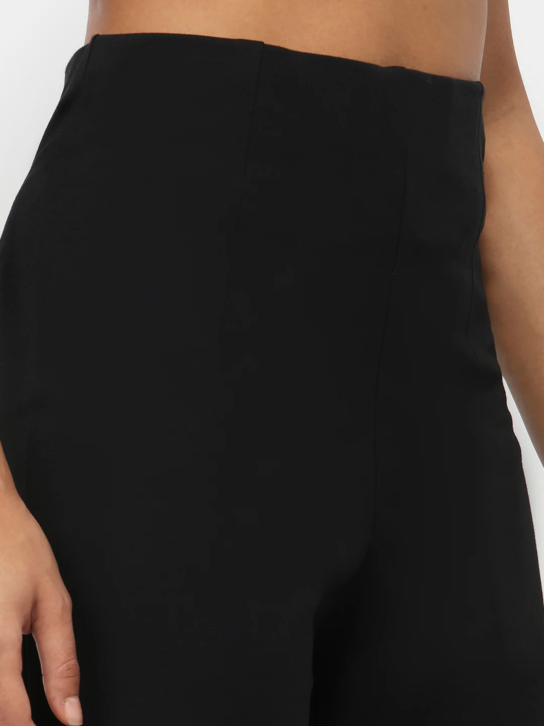 Women Black High-Rise Wide Leg Treggings - Image 5