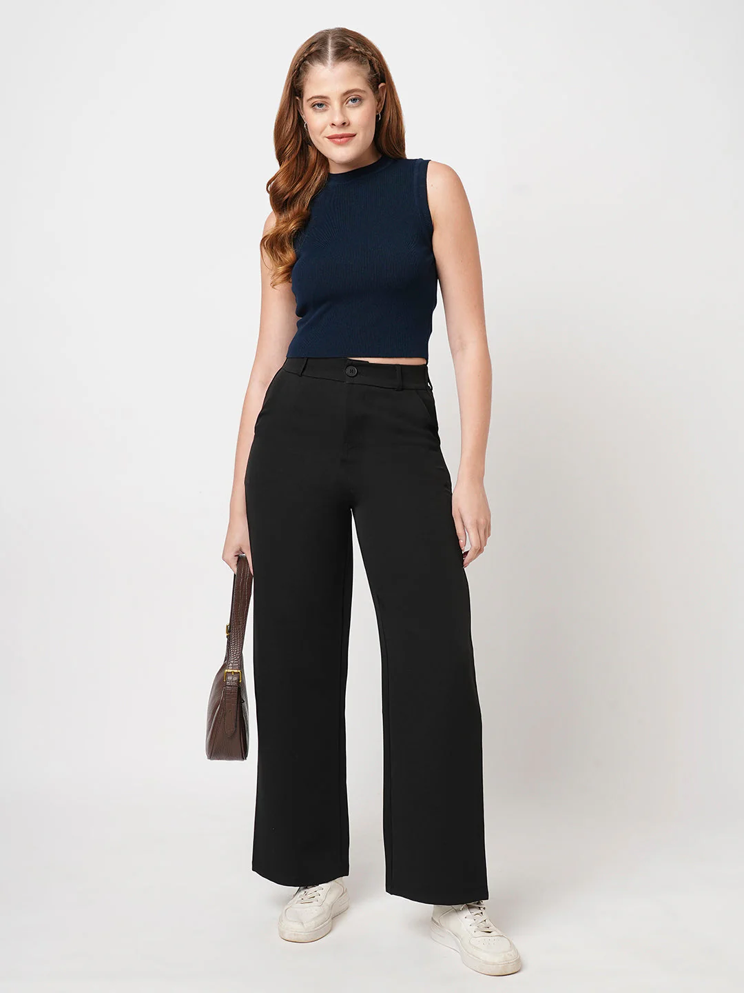 Women Black Korean Pants - Image 4