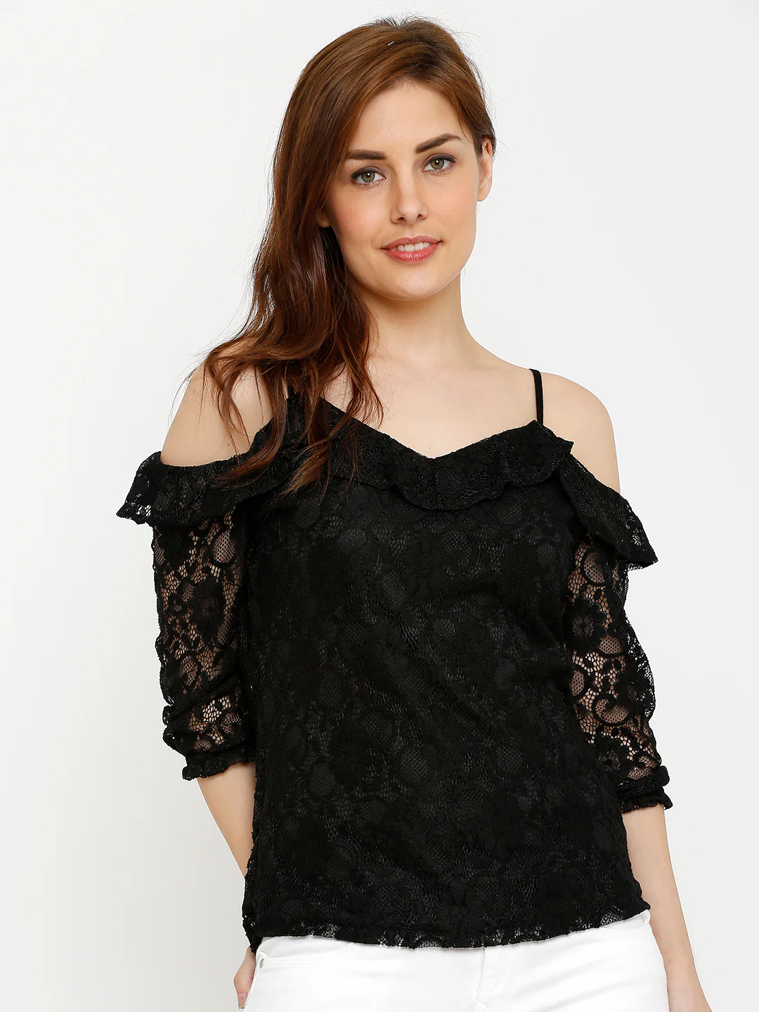 Women Black Lace Top - Image 2