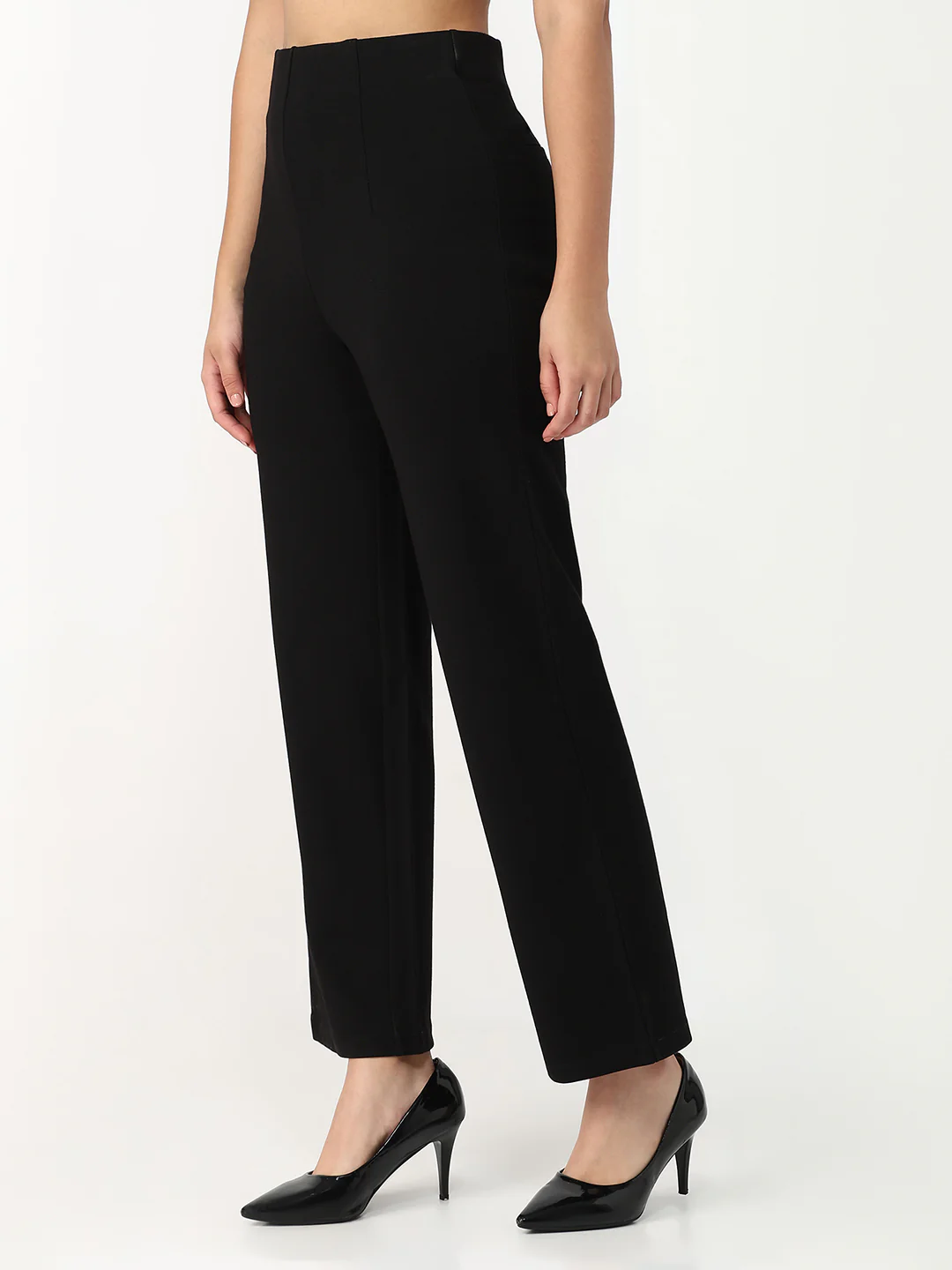 Women Black Loose Straight Fit Treggings - Image 7