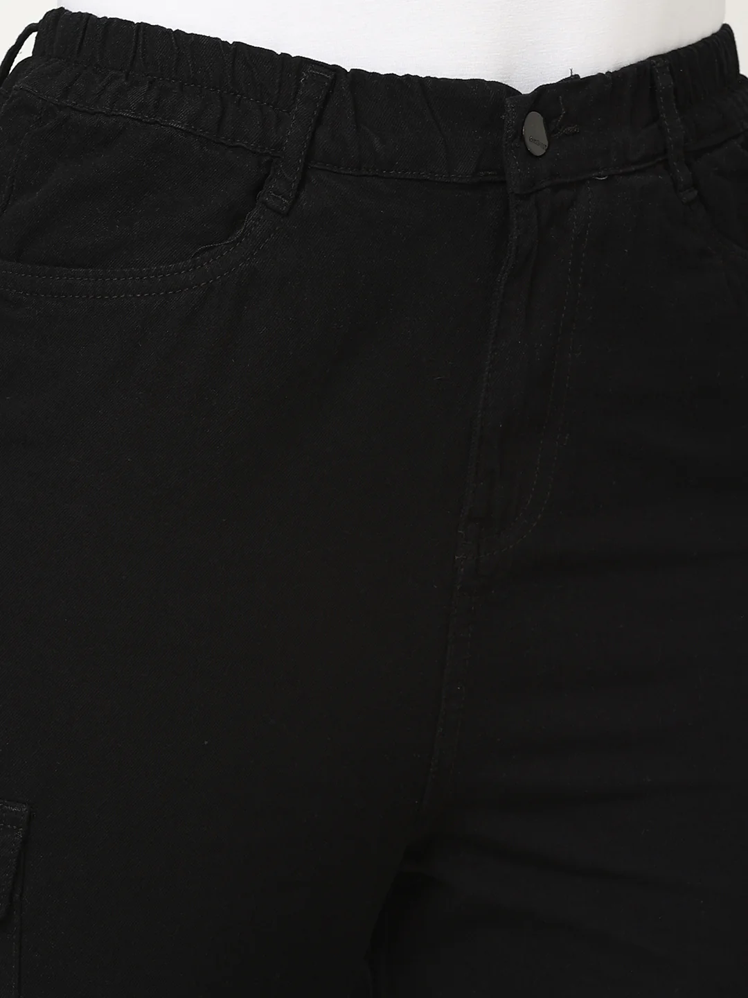 Women Black Mid-Rise Cargo - Image 4
