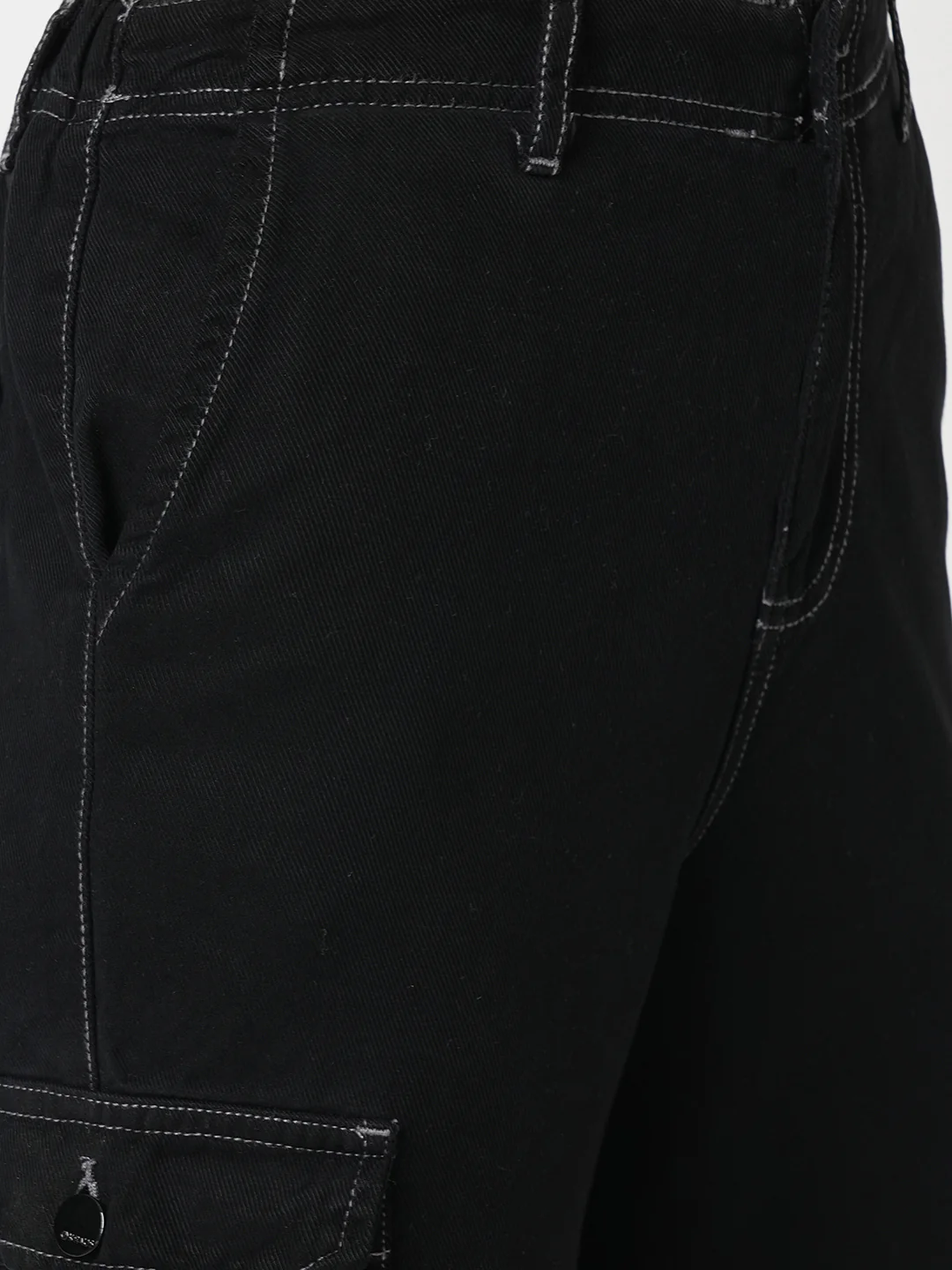 Women Black Mid-Rise Cargo - Image 6