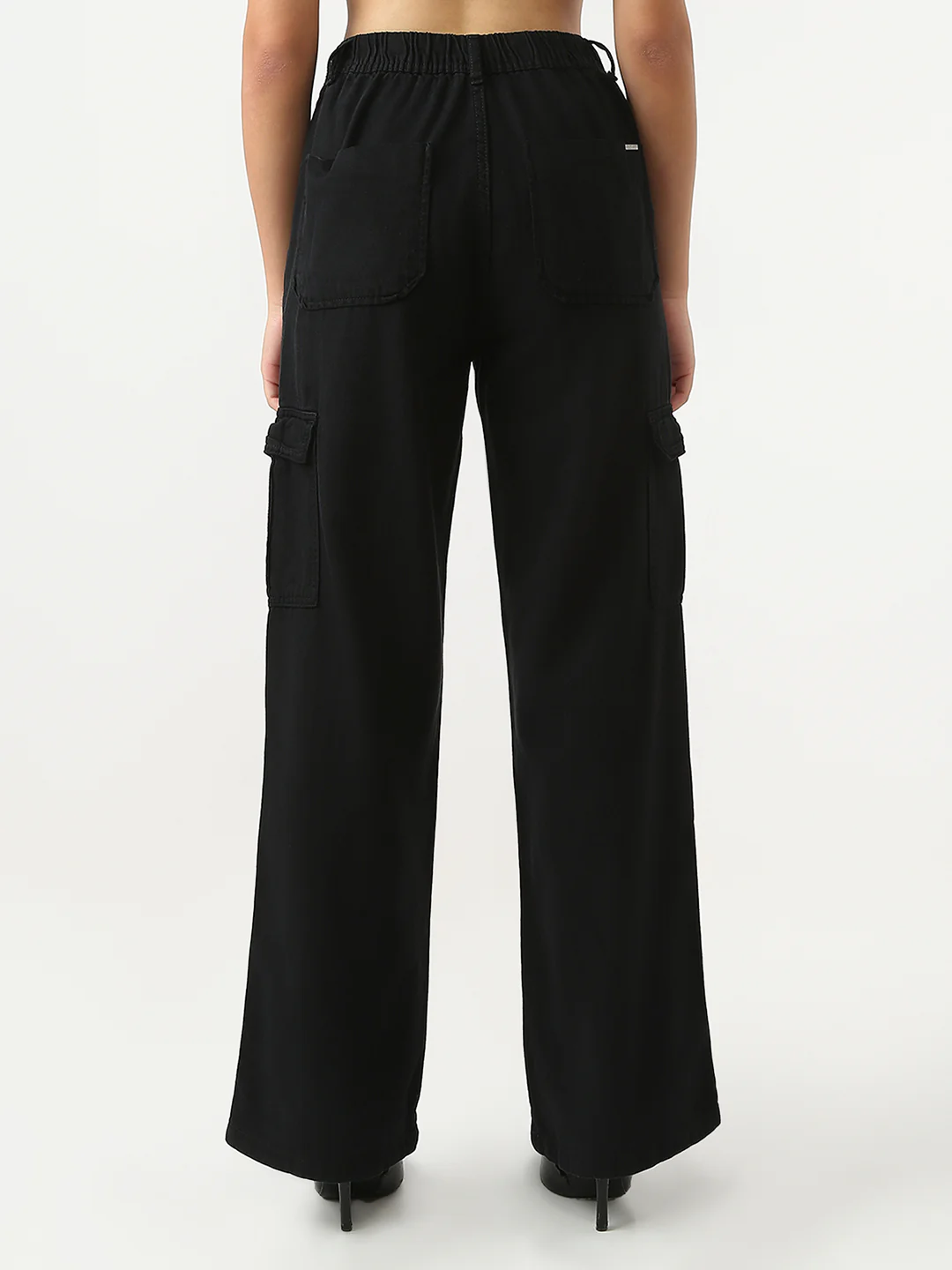 Women Black Mid-Rise Cargo - Image 3