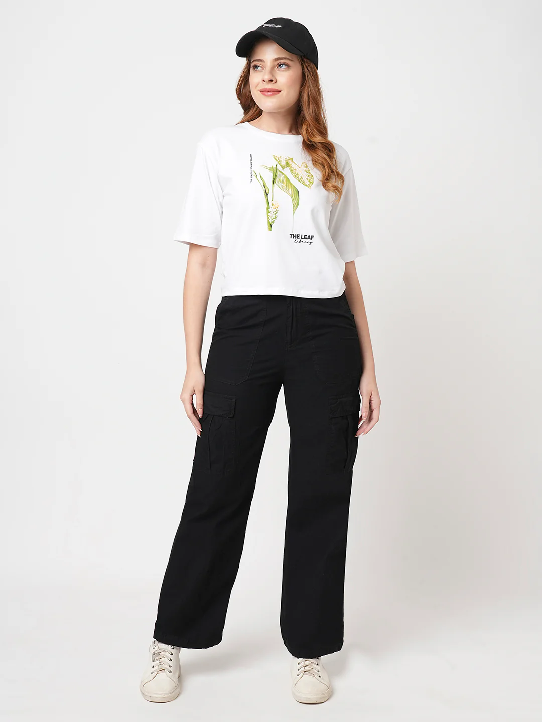 Women Black Mid-Rise Cargo - Image 4
