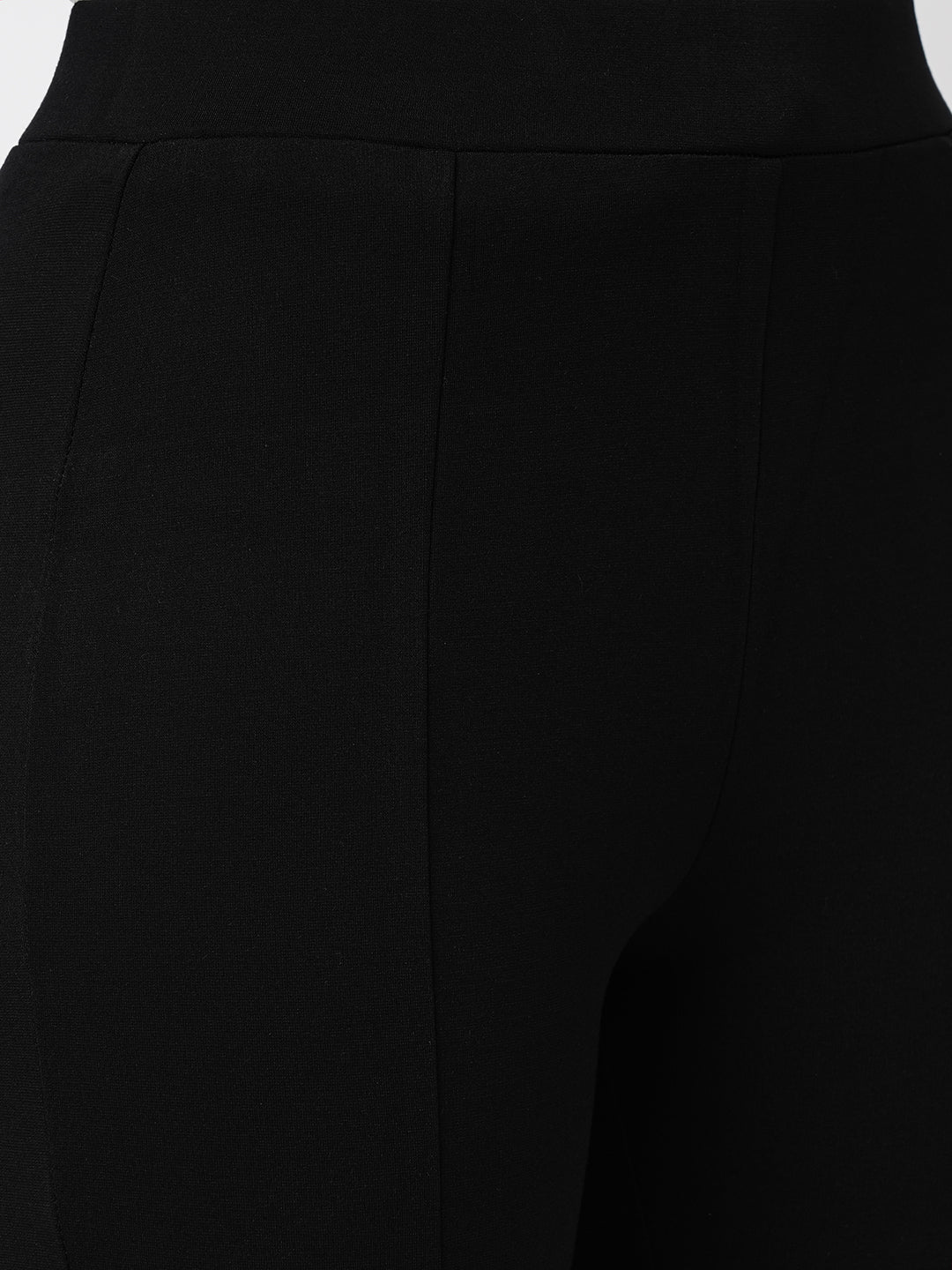 Women Black Mid-Rise Flare Treggings - Image 6