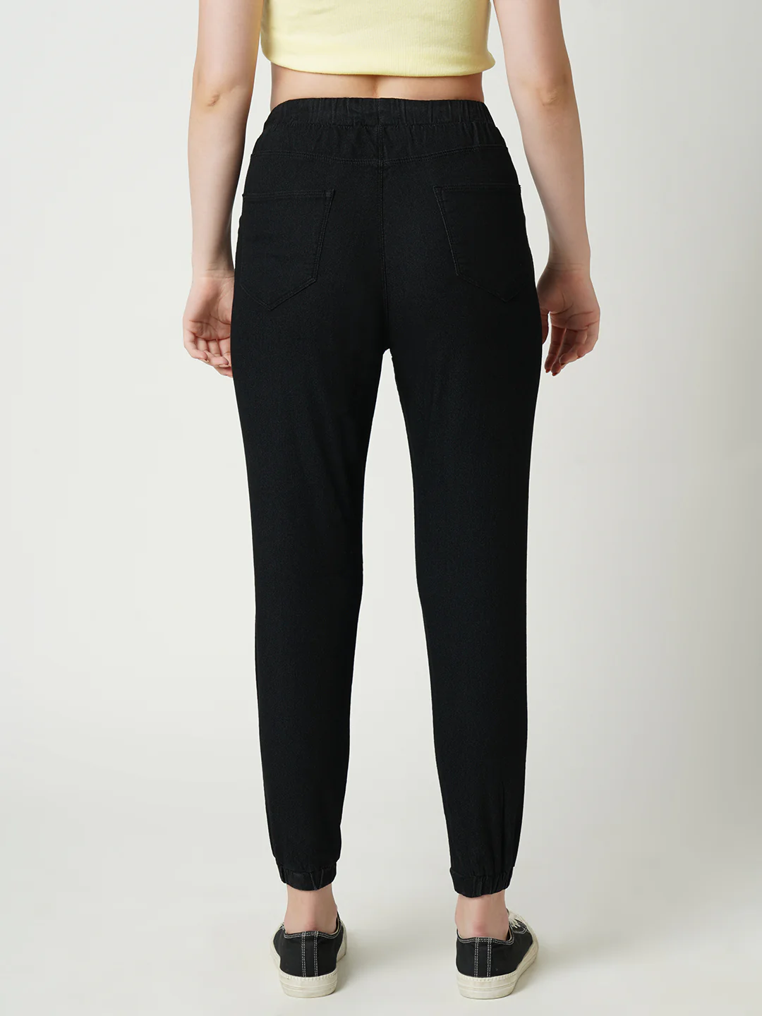 Women Black Mid-Rise Joggers - Image 3