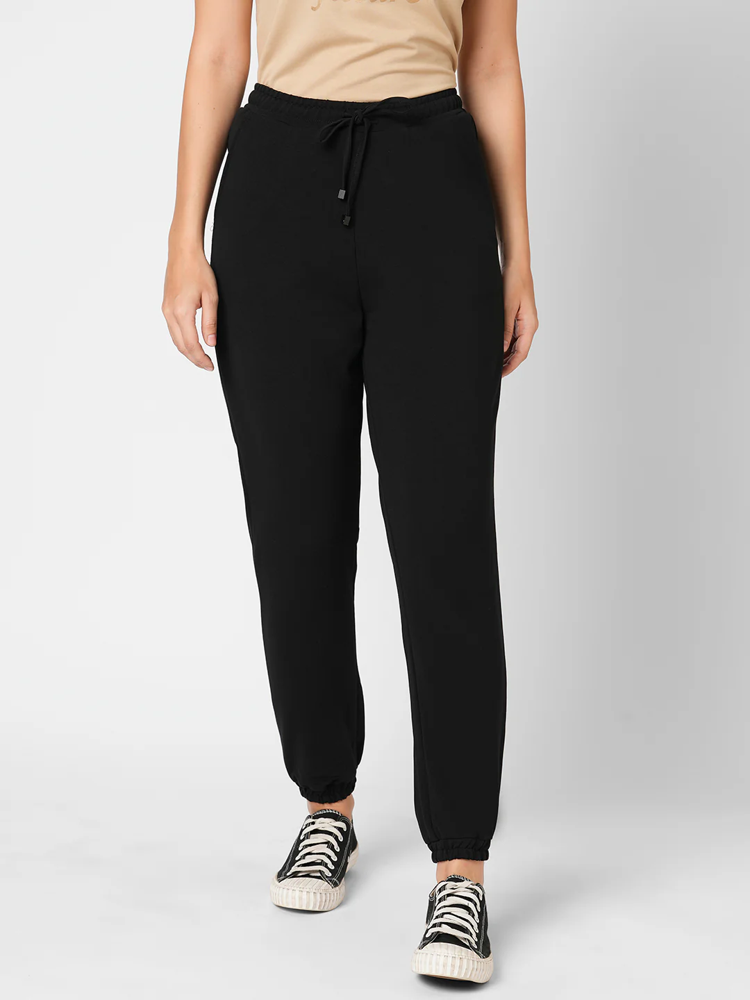 Women Black Mid-Rise Joggers - Image 2